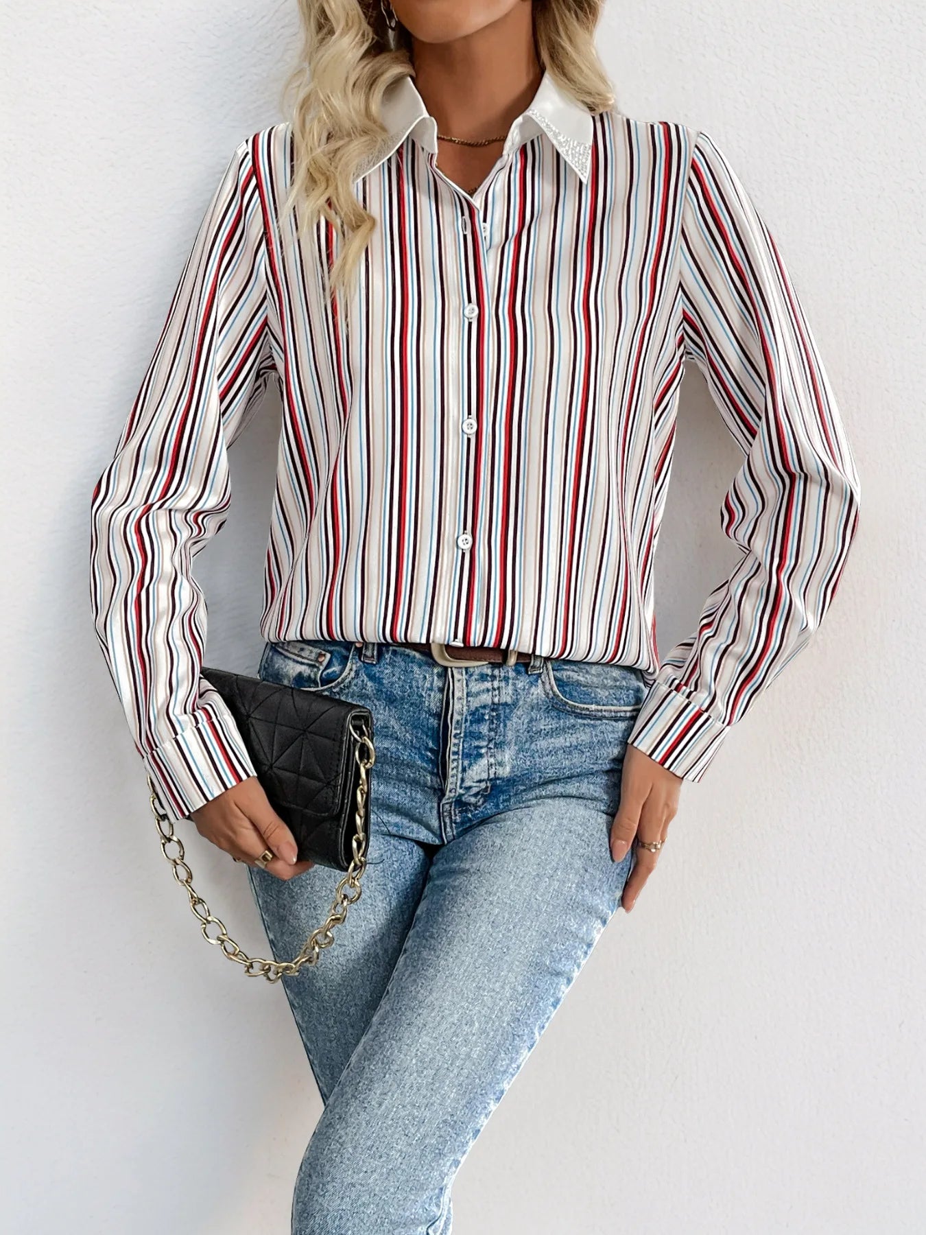 Mix and Match  Loose Striped Shirt