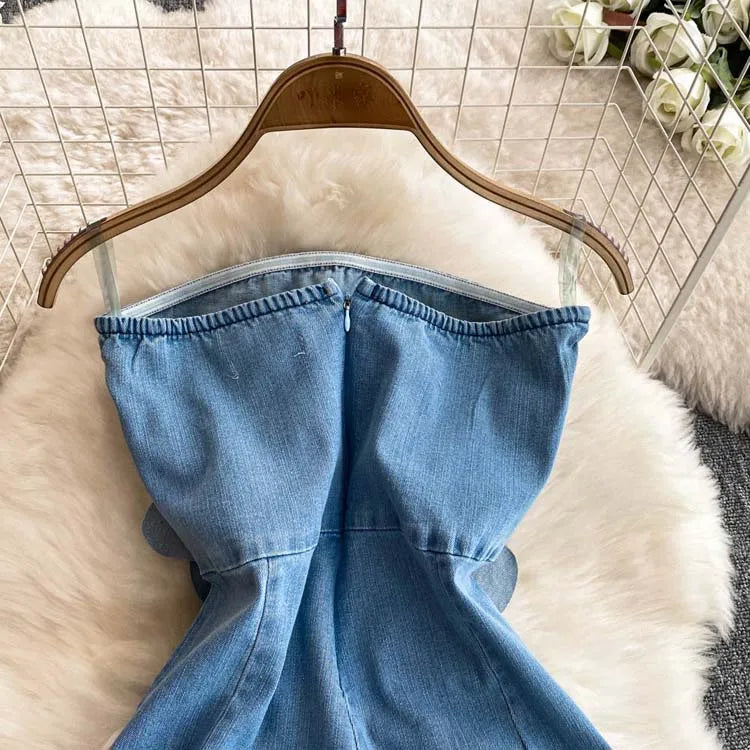 Mix and Match  Floral Denim Jumpsuit