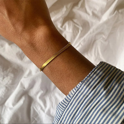 Mix and Match Golden  Bracelet Stainless Steel Twist Cuban Chain Bracelet for Women