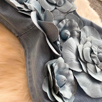 Mix and Match  Floral Denim Jumpsuit
