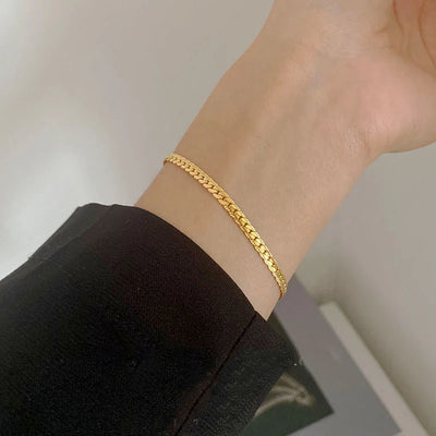 Mix and Match Golden  Bracelet Stainless Steel Twist Cuban Chain Bracelet for Women