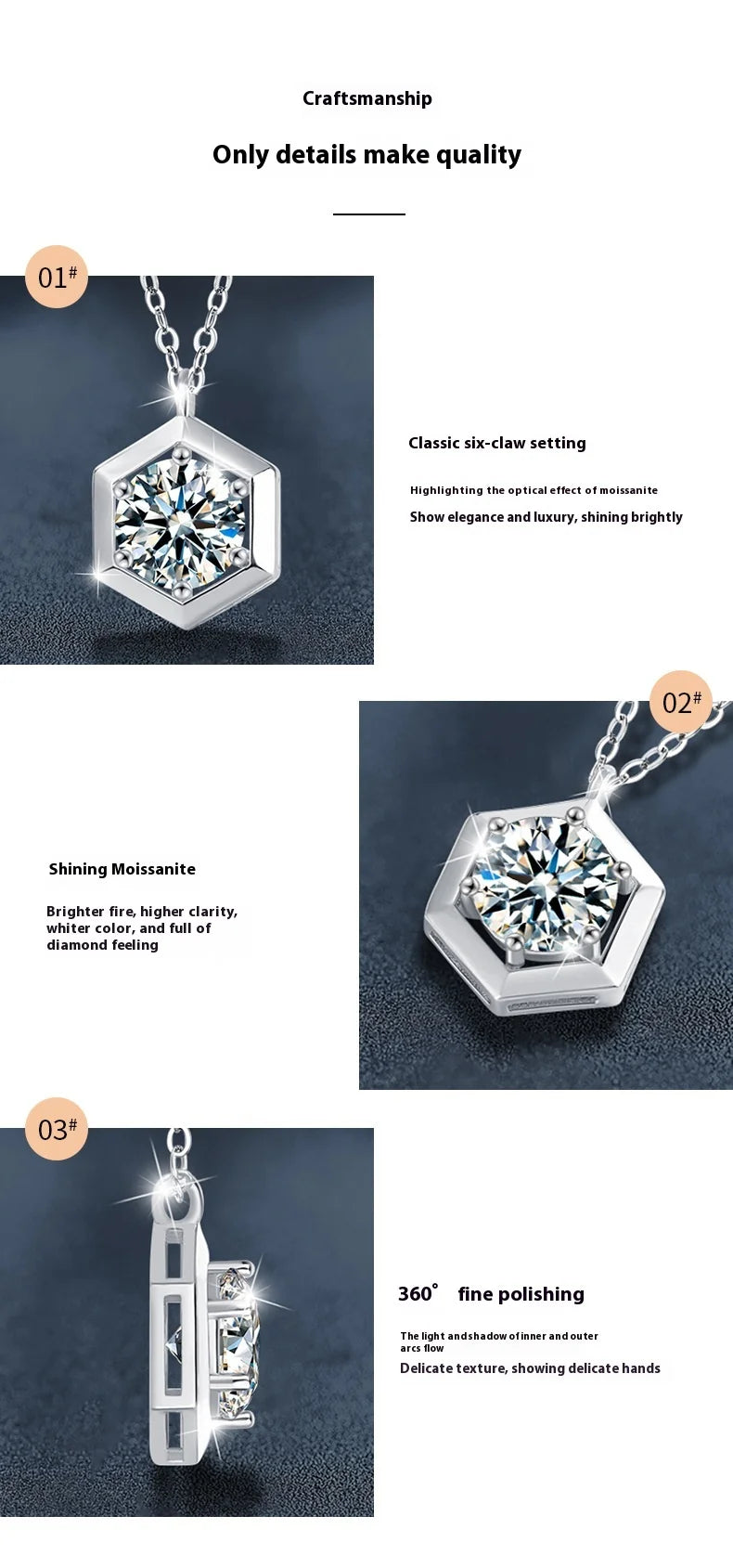 Mix and Match S925 Sterling Silver Moissanite Necklace