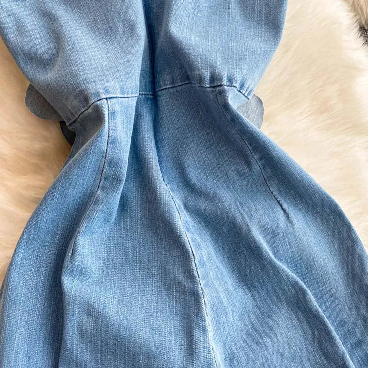 Mix and Match  Floral Denim Jumpsuit