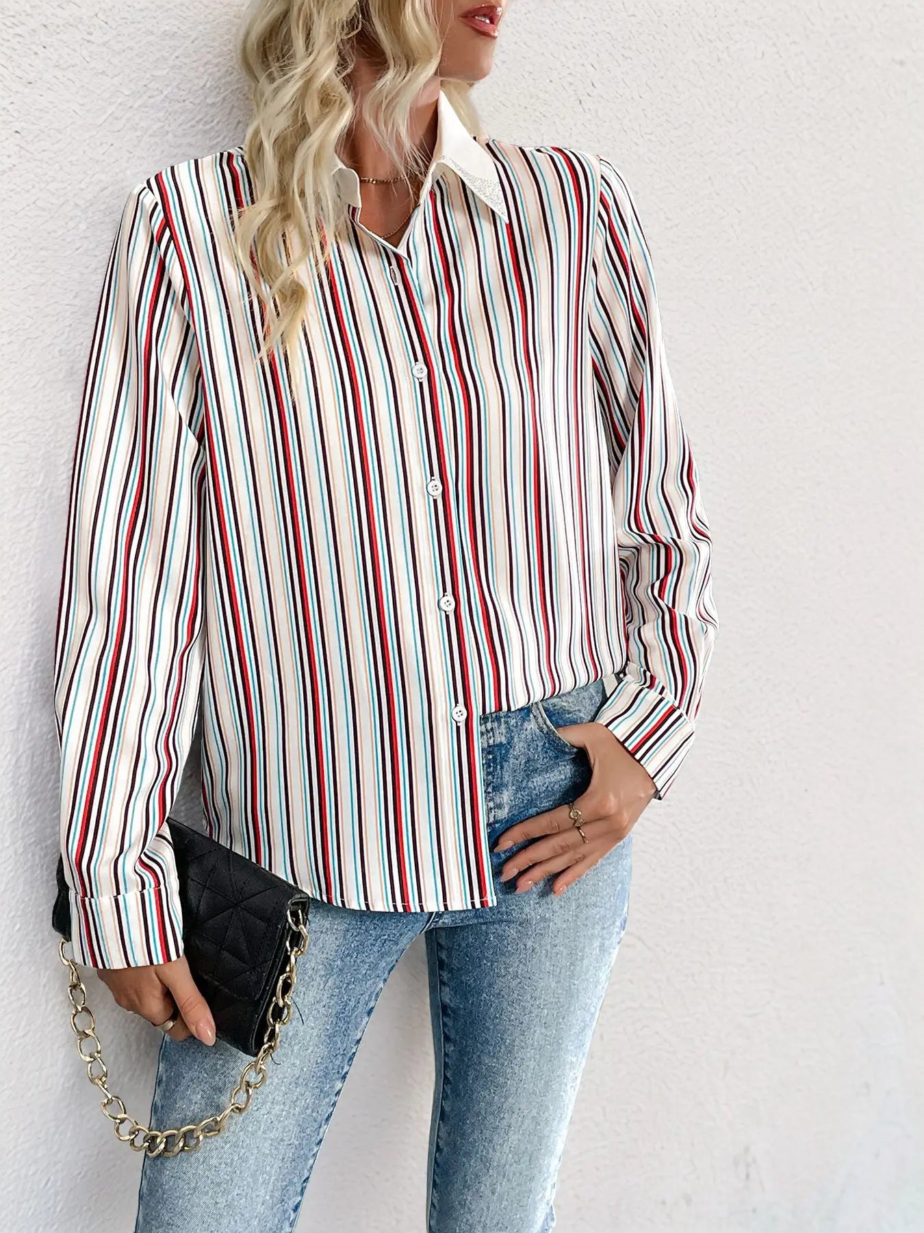 Mix and Match  Loose Striped Shirt