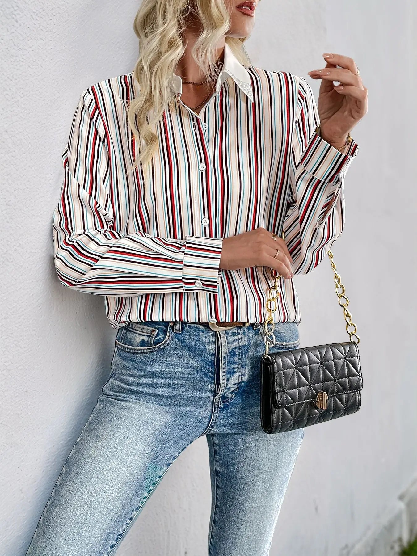 Mix and Match  Loose Striped Shirt