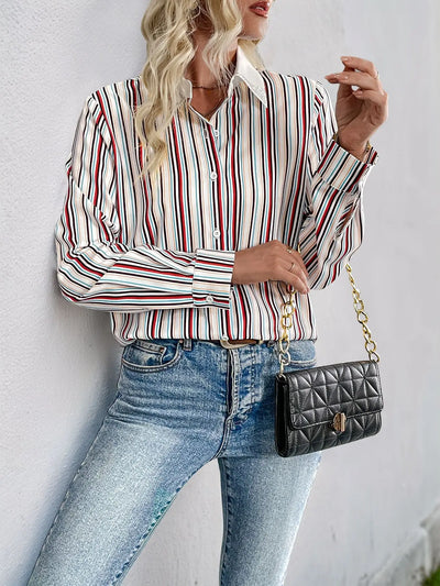Mix and Match  Loose Striped Shirt