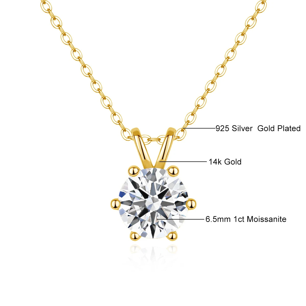 Mix and Match  14k Gold Moissanite Diamond  Necklace