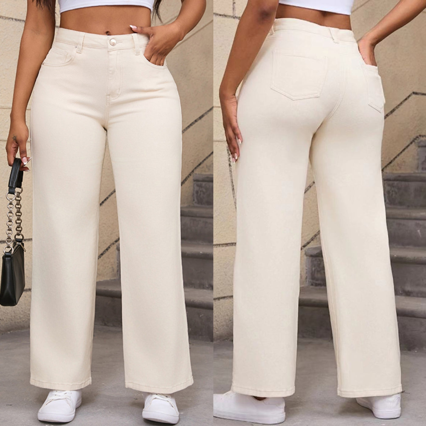 Mix and Match Straight Wide Leg Jeans