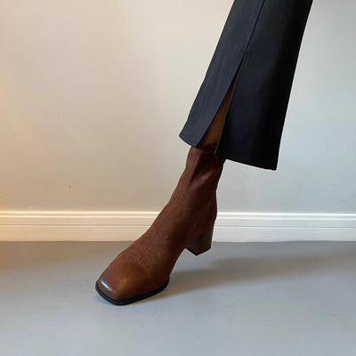 Mix and MatchChunky Heel Ankle Boots